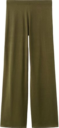 Mango Pull-On Straight Leg Knit Pants in Khaki Green at Nordstrom, Size X-Small