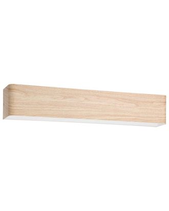 Eglo Eglo Dublin 1 Light Led Bath/Vanity Light With Wood Effect Finish & White Diffuser