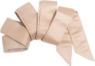 Maya Womens Sash Belt Ladies Satin Sash Tie Ribbon Bow Accessory for Bridesmaids Bridal Wedding Prom Evening Occasion Taupe Blush S-M