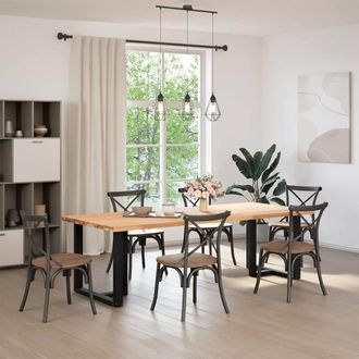 Berkfield Home Dining Table Legs T-Shaped&not;2 pcs Black 80x35x(72-73) cm Steel