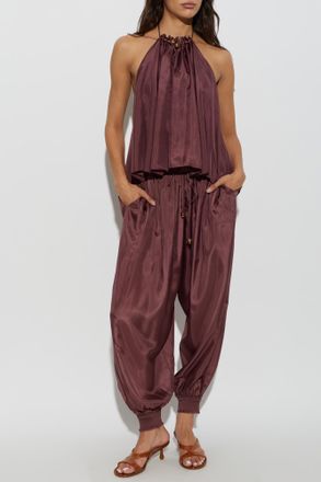 Zimmermann Loose-fit Silk Trousers, Womens, Purple