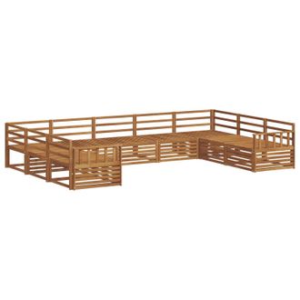 vidaXL Conjunto De Sof&aacute;s De Exterior 9 Uds. Natural Vidaxl