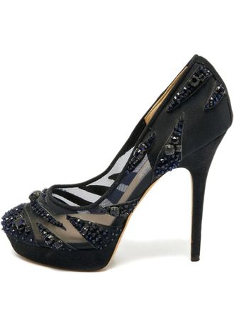 Jimmy Choo London crystal-embellished pumps - Blue