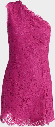 Dolce & Gabbana Lace One-Shoulder Slit Mini Dress