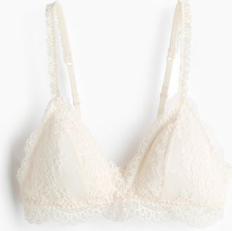 H&M Wattierter Soft-BH mit Spitze - White