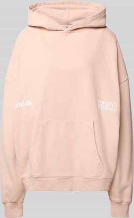 Karo Kauer Oversized Hoodie mit K&auml;nguru-Tasche in Rose, Gr&ouml;&szlig;e XL