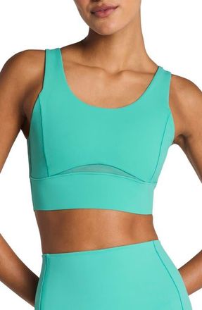 Spanx Meshery Longline Sports Bra in Tidepool at Nordstrom, Size X-Large