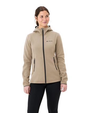 Vaude Fleecejacke VAUDE WOMENS IDRIS FLEECE HOODY, Damen, Gr. 36, beige (linen), Obermaterial: 100% Polyester. Futter: 100% Polyester, normal, Jacken Fleece