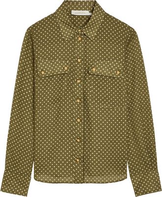 Zimmermann Luna Cargo Patterned Ramie Shirt - Olive - 00 (UK 6 / XS)