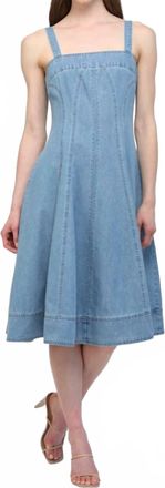 Fate Washed Denim Midi Dress In Light Wash