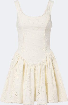 Agua Bendita Pluma broderie anglaise cotton minidress