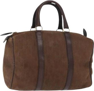 Dior Pre-owned Weekend Bags, female, Brown, Size: ONE SIZE Pre-owned Trotter Canvas Boston Bag
