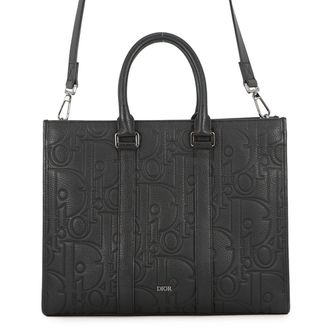 Dior Black Leather Handbag Tote Bag (Pre-Owned)