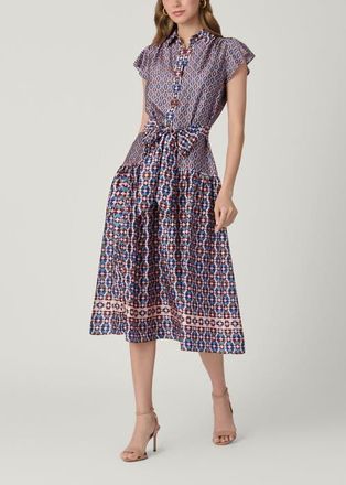 Shoshanna Kennedy Paulo Geo Print Dress in Blush Multi at Nordstrom, Size 12