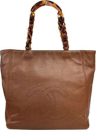 Chanel Brown Grained Calfskin Tote Bag (Pre-Owned)