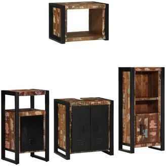 vidaXL Vidaxl - Juego De Muebles De Ba&ntilde;o 4 Pcs Madera Reciclada Maciza