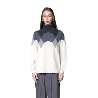 Kaos Kaos - Relaxed Turtleneck Sweater - Dames - Truien - Veelkleurig - Maat: S Wol