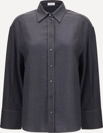 Brunello Cucinelli Camicia in lana vergine Woman L