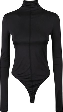 Wardrobe.NYC High Neck Long Sleeve Bodysuit with Fitted Silhouette
