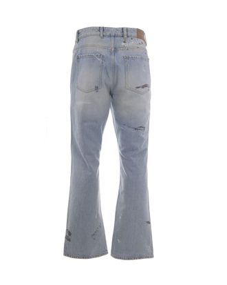 Represent Mens Jeans Painted Coastal Blue Cotton