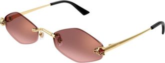 Cartier Panth&egrave;re Classic Zonnebril - Dames - Zonnebrillen - Geel - 55 MM - Nylon - Accessoires