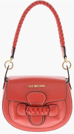 Moschino LOVE Faux Leather Saddle Bag with Braided Details size Unica