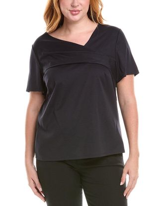 Lafayette 148 New York Plus Short Sleeve Twisted Top