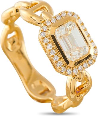 Luxury Bazaar 18K Yellow Gold 1.23ct Diamond Ring ALR-20063-Y