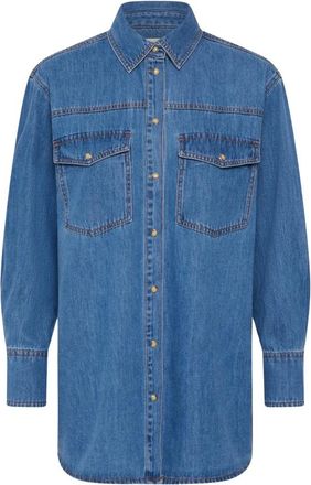 Inwear Dophinaiw Fitted - Dames - Spijkeroverhemden - Blauw - 2XL - Leer - Overhemden