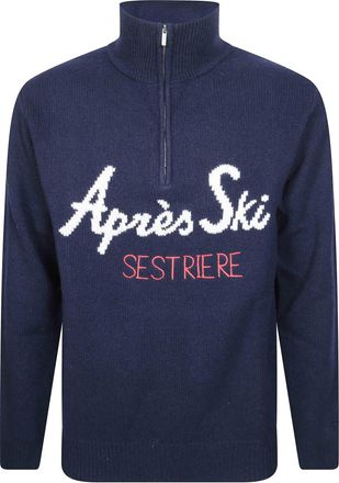 MC2 Saint Barth Buck Embroidered Half-Zip Sweater