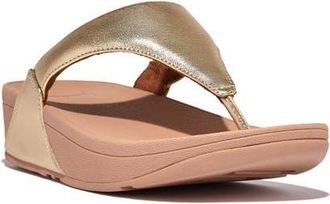 FitFlop Lulu Leather Toe Post Sandal in Platino at Nordstrom, Size 11