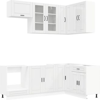 vidaXL Unidad De Cocina Porto 8 Uds. Blanco Brillante Vidaxl