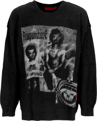 Acupuncture Punker Sweater - Heren - Ronde hals truien - Zwart - XS - Wol - Truien & Vesten