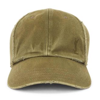 Saint Laurent Womens Washed Denim Cap, Size 59