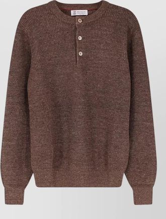 Brunello Cucinelli linen cotton sweater long sleeve crewneck