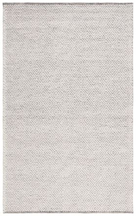 Safavieh Alfombra lana/algod&oacute;n marfil/gris claro 122 x 183 cm