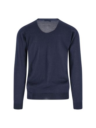John Smedley Mens Sweaters Blue Extrafine Merino Wool