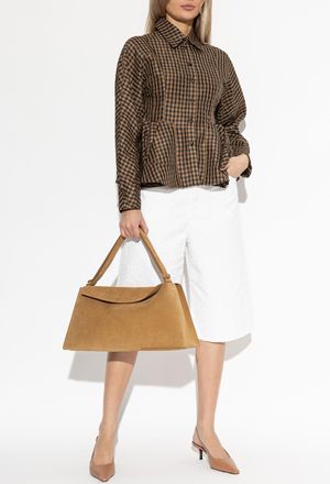 Ganni Peplum Shirt, Womens, Brown