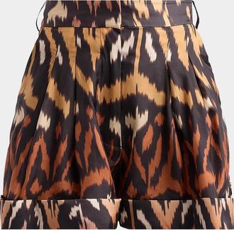 Zimmermann Aster Silk Ikat-Inspired Shorts