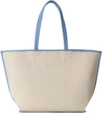 B&eacute;is The Canvas & Leather Tote in Dusty Blue at Nordstrom