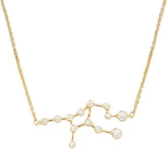 Sterling Forever When Stars Align Constellation Sign 14K Plated CZ Necklace