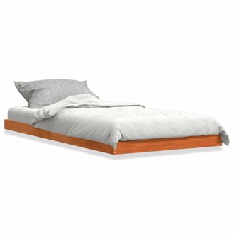 vidaXL Estructura De Cama Madera Maciza De Pino Marr&oacute;n Cera 75x190 Cm Vidaxl