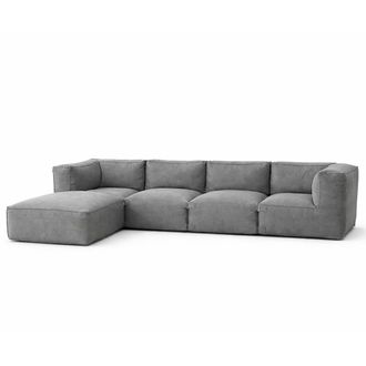 Concept Usine Sal&oacute;n de jard&iacute;n modular de 5 plazas gris en tejido repelente al agua