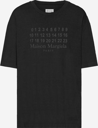 Maison Margiela Black Logo-print T-shirt