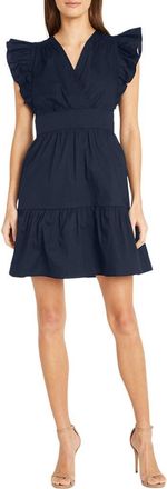 Donna Morgan Ruffle Sleeve Minidress in Navy Blazer at Nordstrom Rack, Size 16