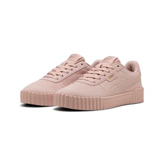 Puma Sneaker PUMA CARINA 3.0 SD, Damen, Gr. 37,5, rosa (rose quartz, puma gold), Leder, unifarben, Schuhe Sneaker, aus Wildleder, mit SOFTFOAM+ Einlegesohl