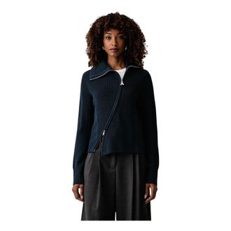 Patrizia Pepe Cardigan con zip asimmetrica - - Knitwear - Donna - Blu - M