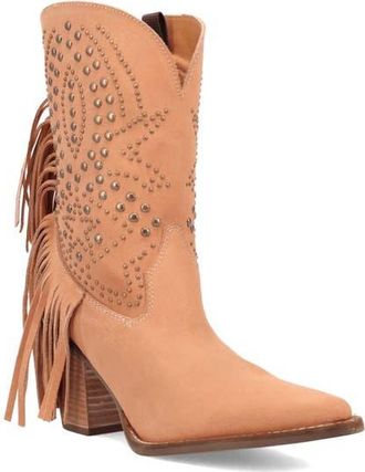 Dingo Star Power Fringe & Stud Western Boot in Peach at Nordstrom, Size 7.5