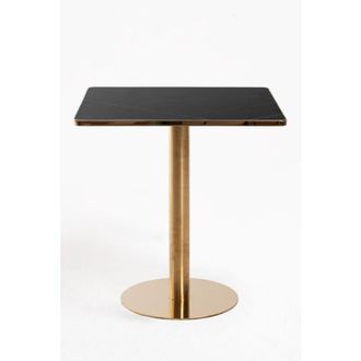 Regalos Miguel Mesas Auxiliares - Mesa Firro Cuadrada 70cm Golden - Negro