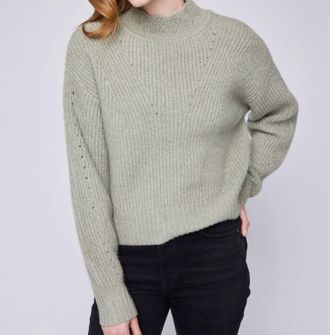 Gentle Fawn Pointelle Knit Sweater In Sage